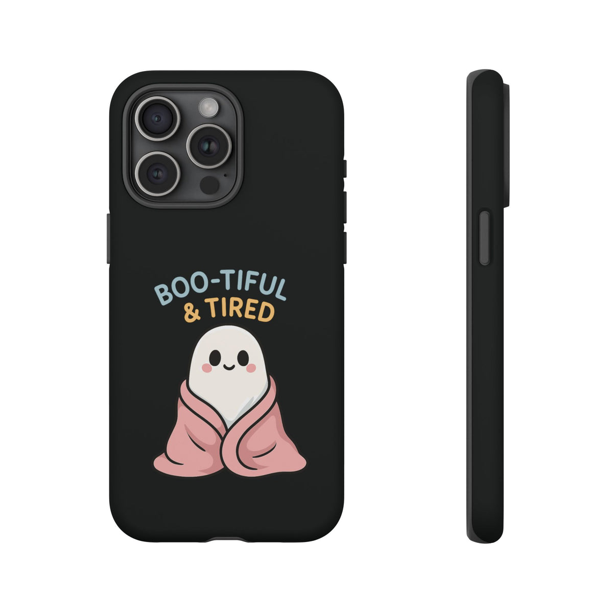 Boo-tiful & Tired Phone Case, Halloween-Themed Design