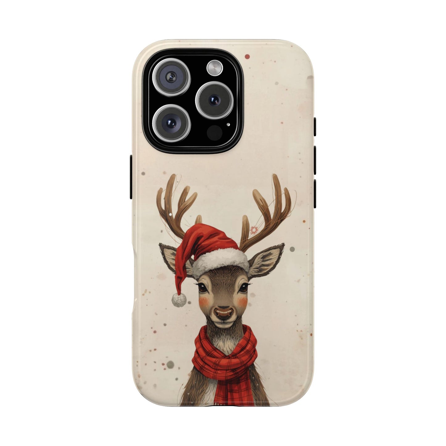 Christmas Reindeer Phone Case, Dual Layer Phone Case for Iphone 17, 16, 15, 14, 13, 12, 11