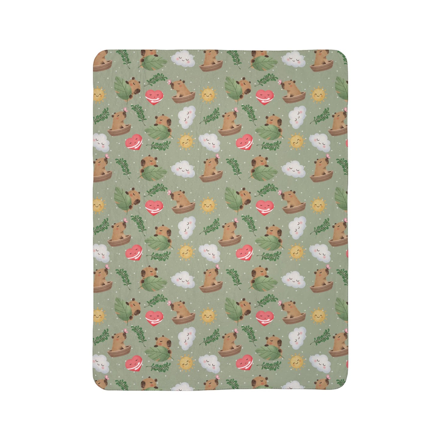 Cute Woodland Animals Sherpa Blanket – Cozy Fleece Throw