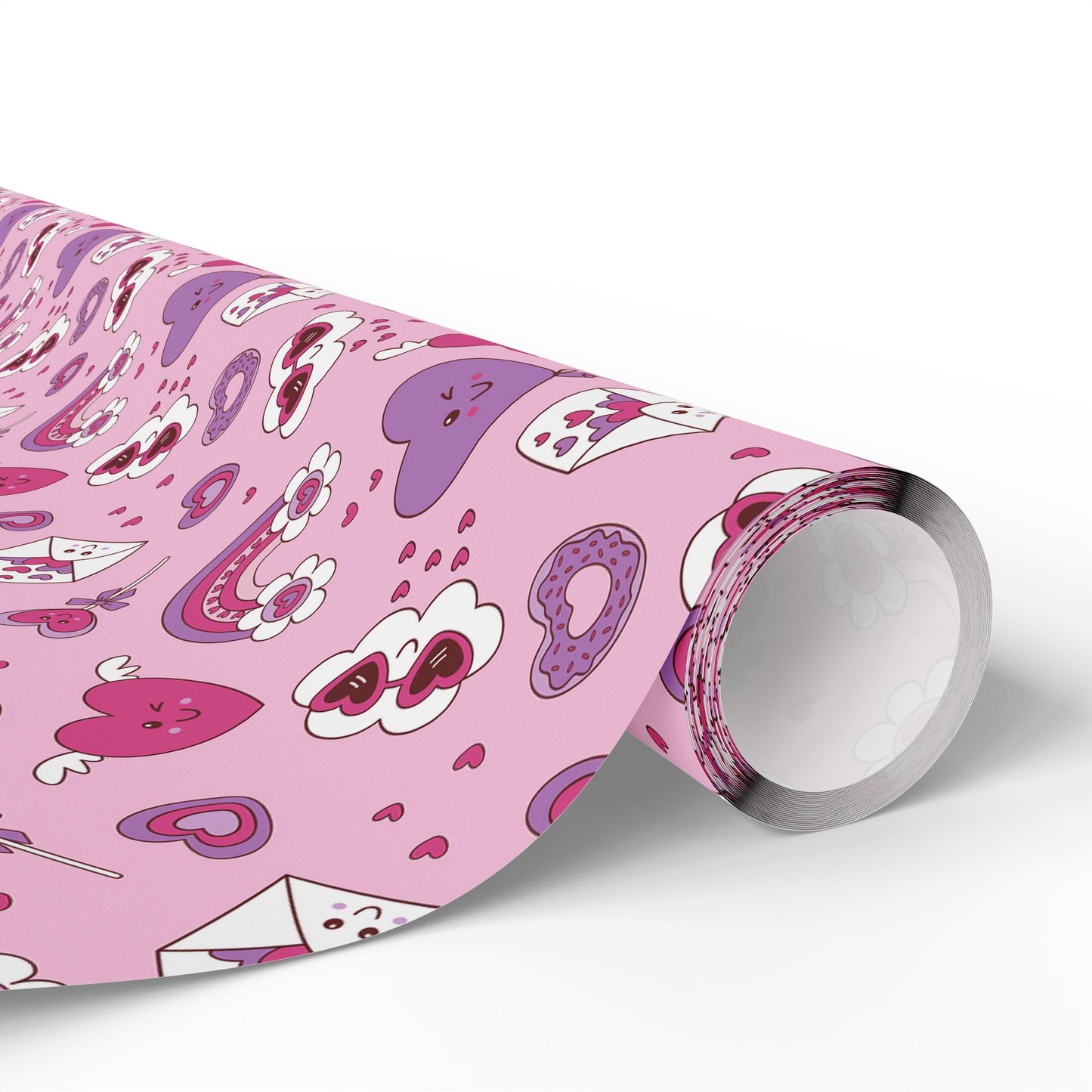 Valentine Pink Hearts & Love Notes Wrapping Paper Roll — Cute Romantic Gift Wrap