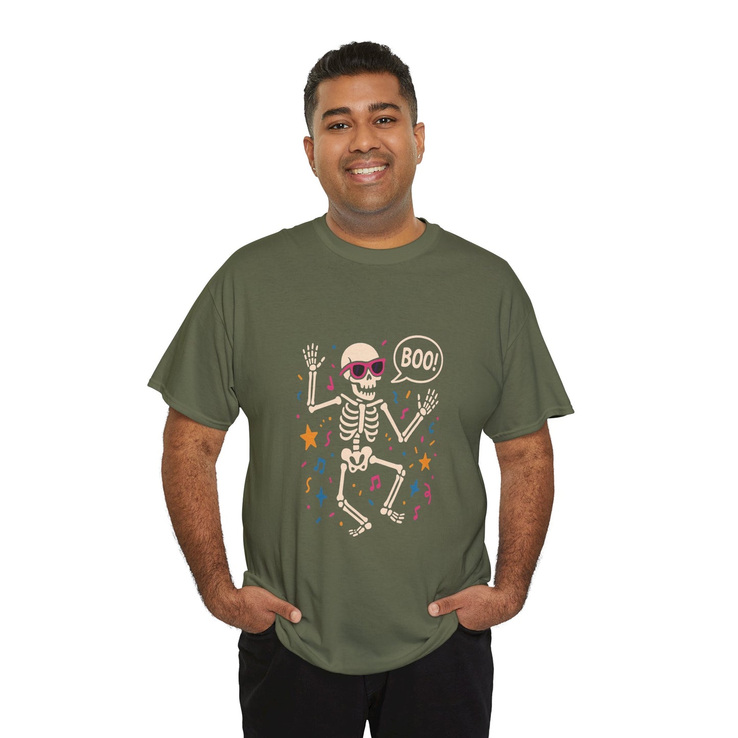 Halloween Skeleton Tee, Unisex Graphic Tee, Spooky Fun Shirt