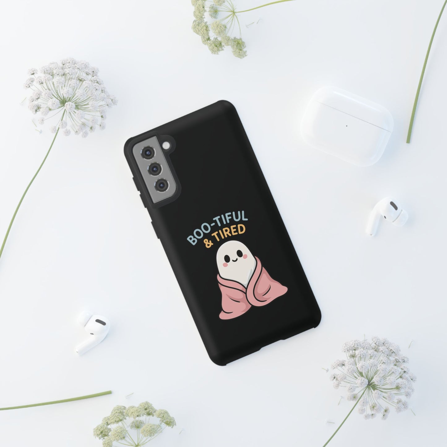 Boo-tiful & Tired Phone Case, Halloween-Themed Design