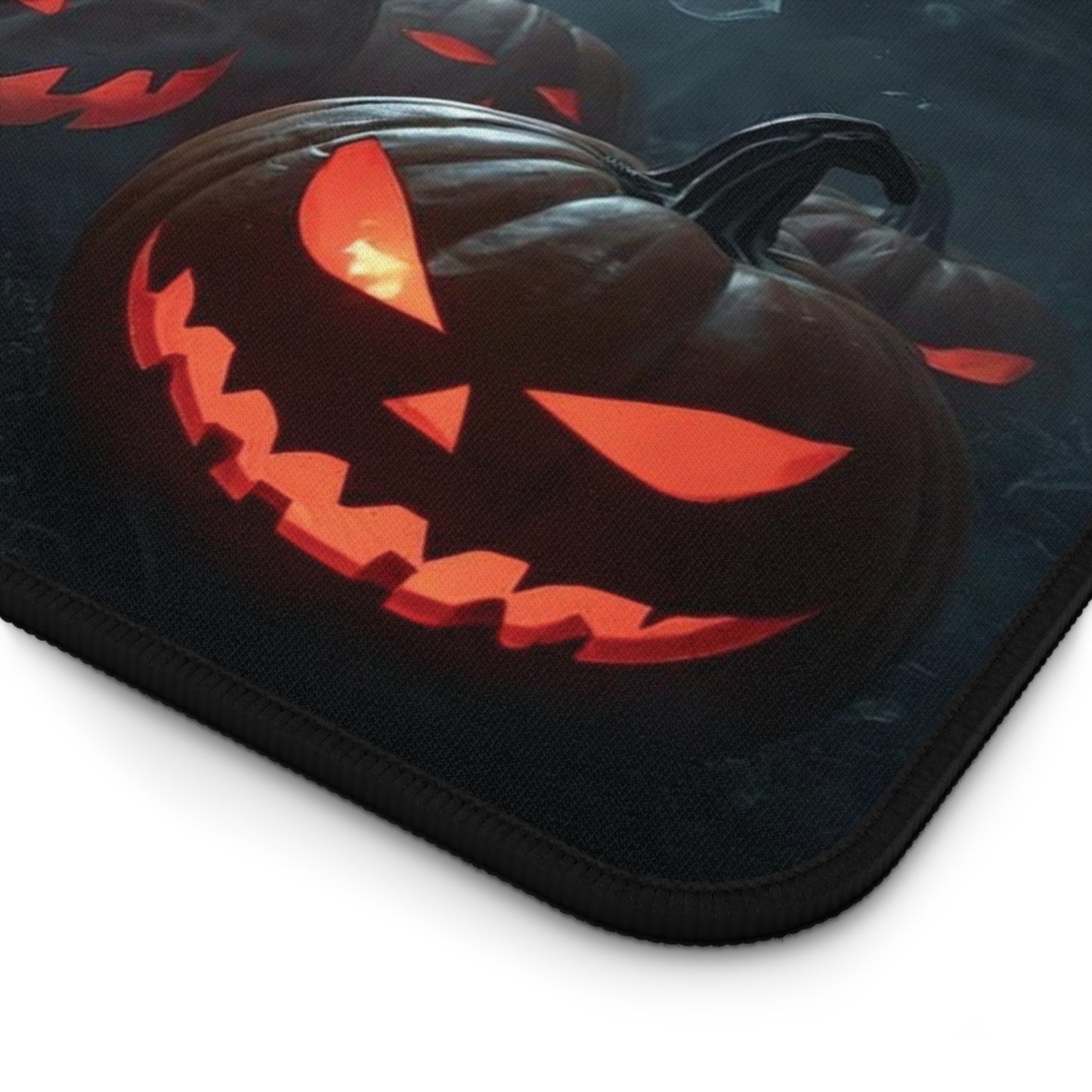 Spooky Halloween Desk Mat - Creepy Skull and Pumpkin Design, Office Decor, Gaming Mat, Halloween Gift, Ghostly Atmosphere