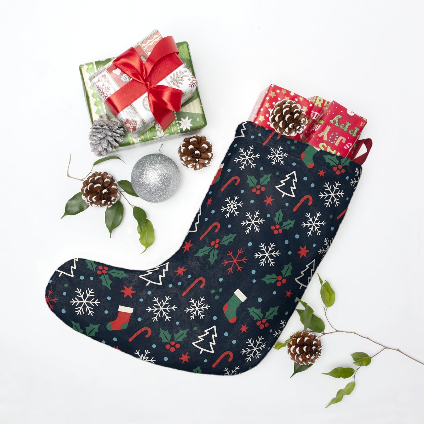Festive Christmas Stocking, Cozy Seasonal Decor, Christmas Gifts, Holiday Traditions
