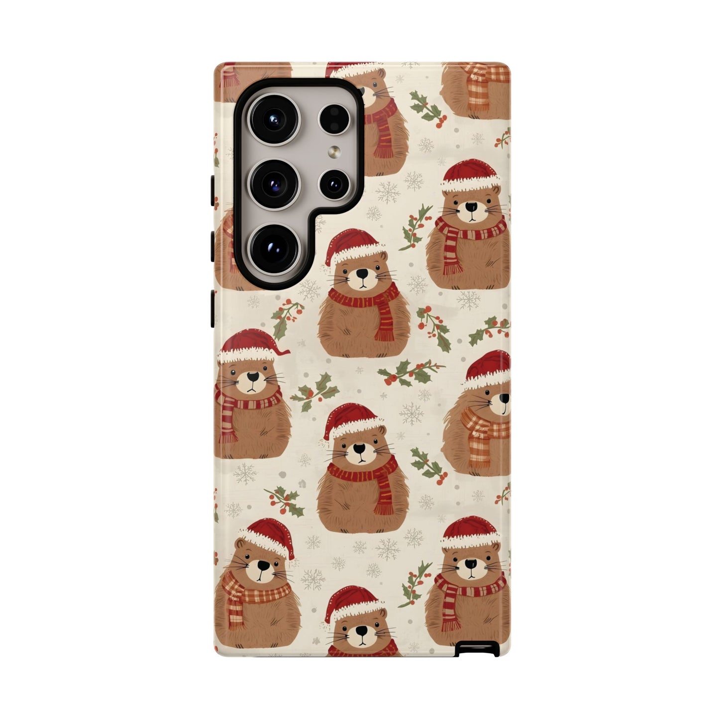 Christmas Phone Case, Cute Capybara Phone Case for Iphone 17, 16, 15, 14, 13, 12, 11 & Samsung