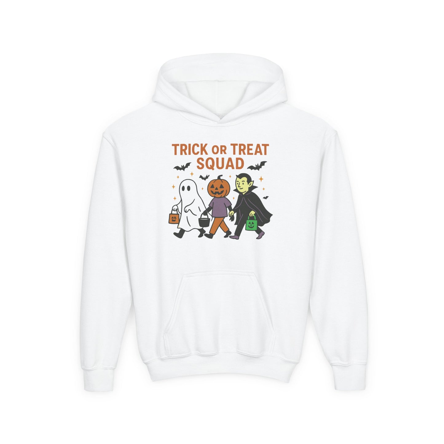 Youth Halloween Sweatshirt - Trick or Treat Squad, Cute Kids Hoodie