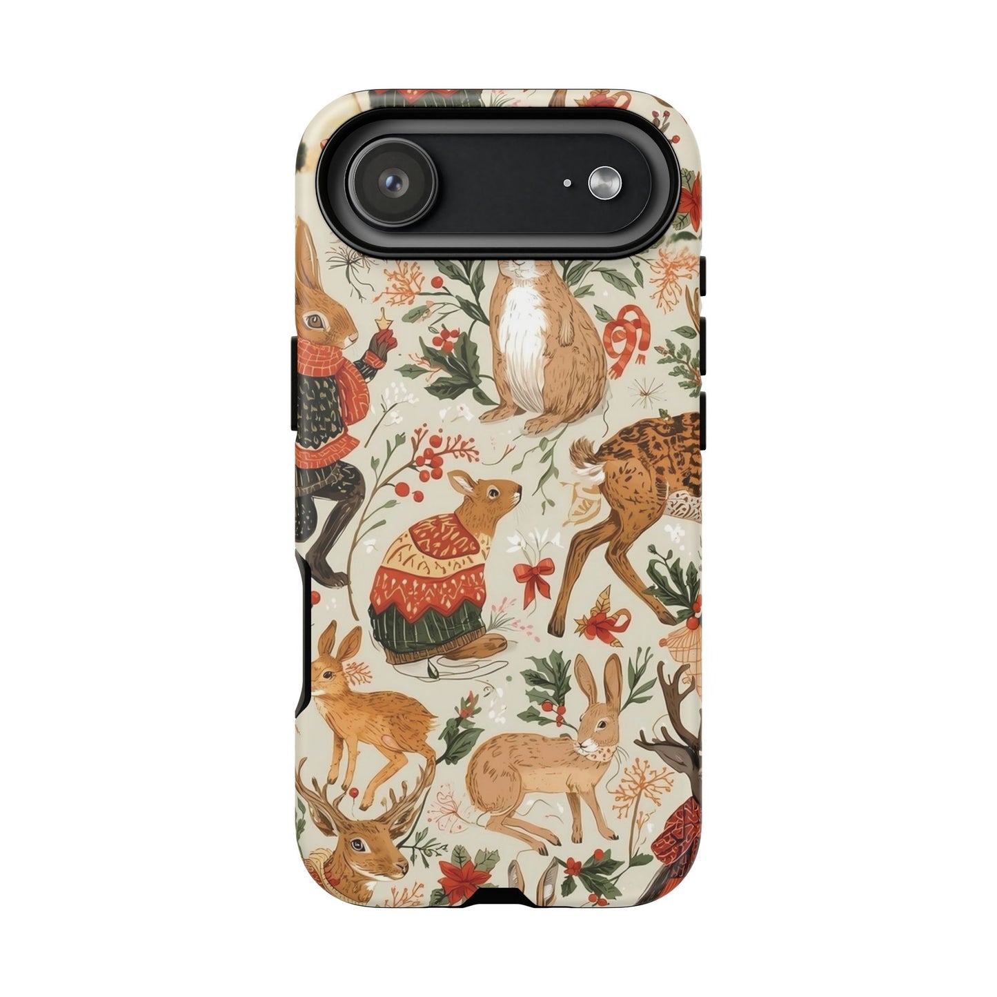 Christmas Phone Case, Animals in Christmas Spirit - Tough and Stylish for Nature Lovers