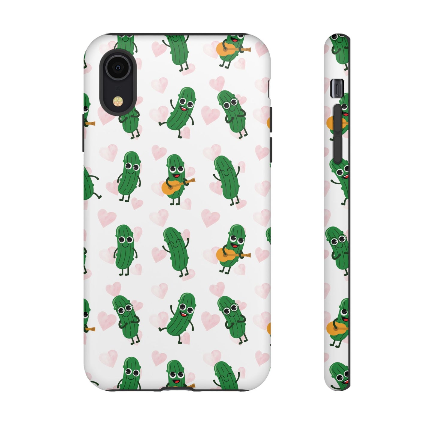 Pickle Pattern Phone Case — Cute Dancing Pickles with Hearts