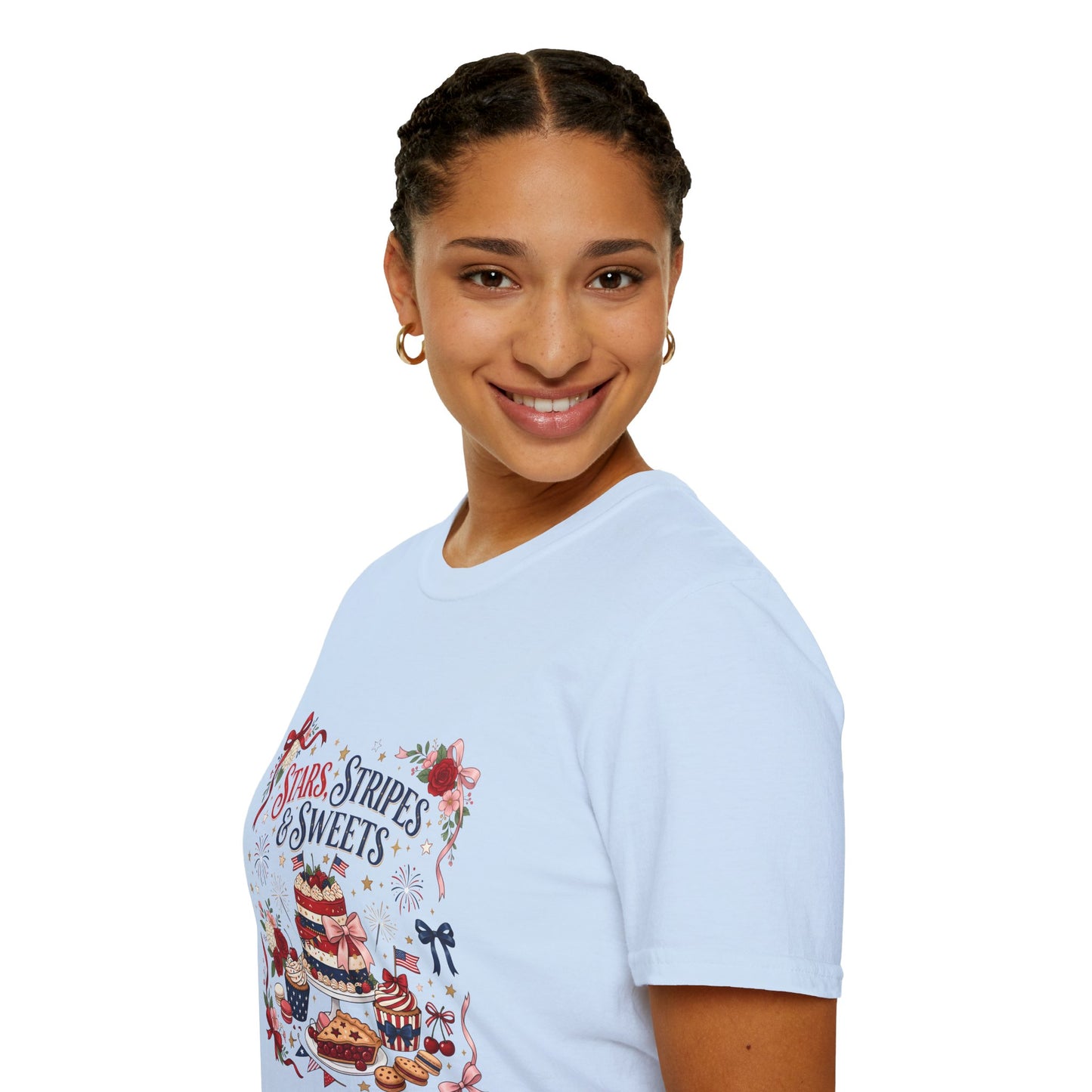 Stars, Stripes & Sweets T-Shirt — Patriotic 4th of July Dessert Graphic Tee