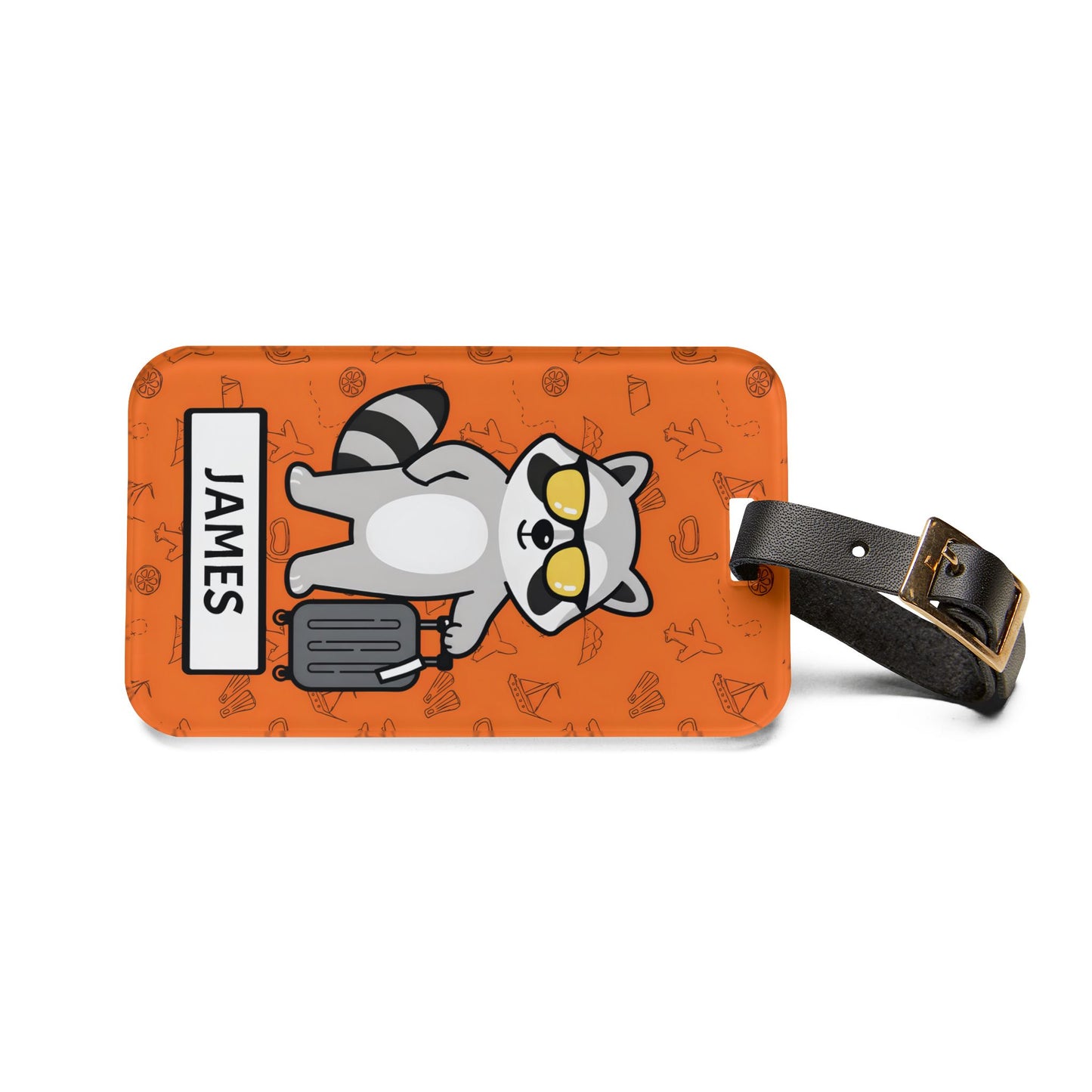 Personalized Raccoon Luggage Tag — Travel ID with Name
