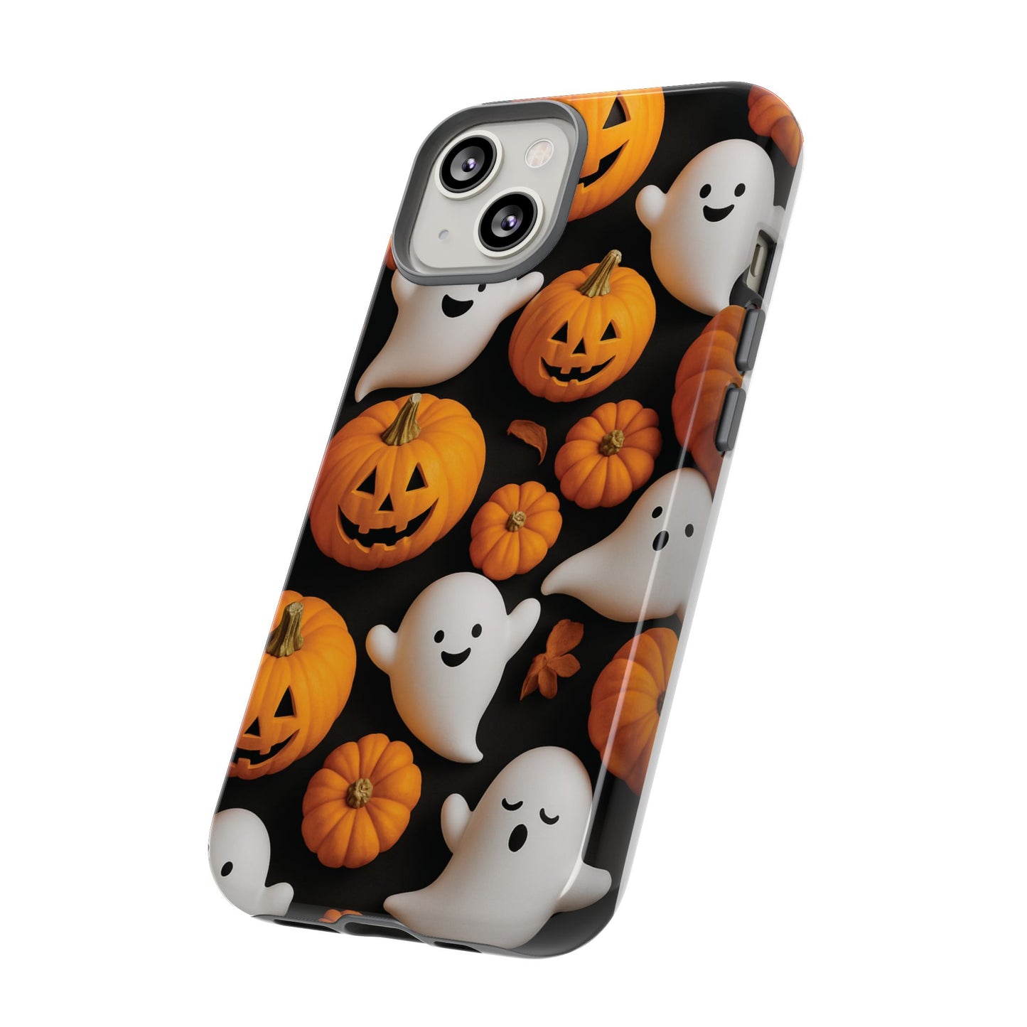 Halloween Phone Case, Spooky Ghosts and Pumpkins Design