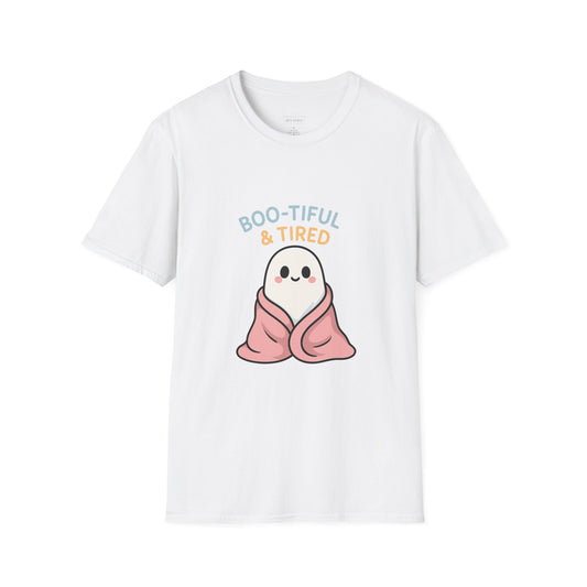 Boo-Tiful & Tired T-Shirt, Halloween-Themed Unisex T-Shirt