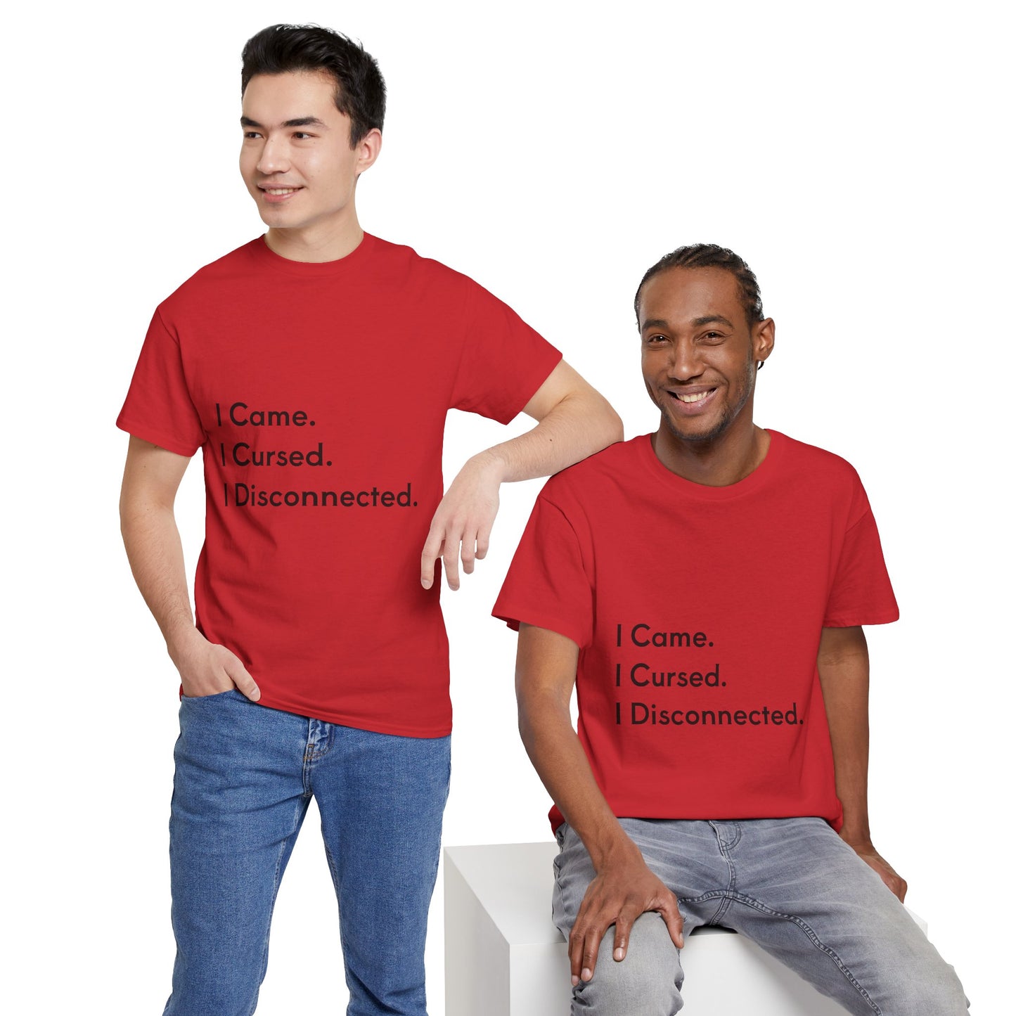 I Came I Cursed I Disconnected Unisex Heavy Cotton Tee, Funny Halloween T-Shirt