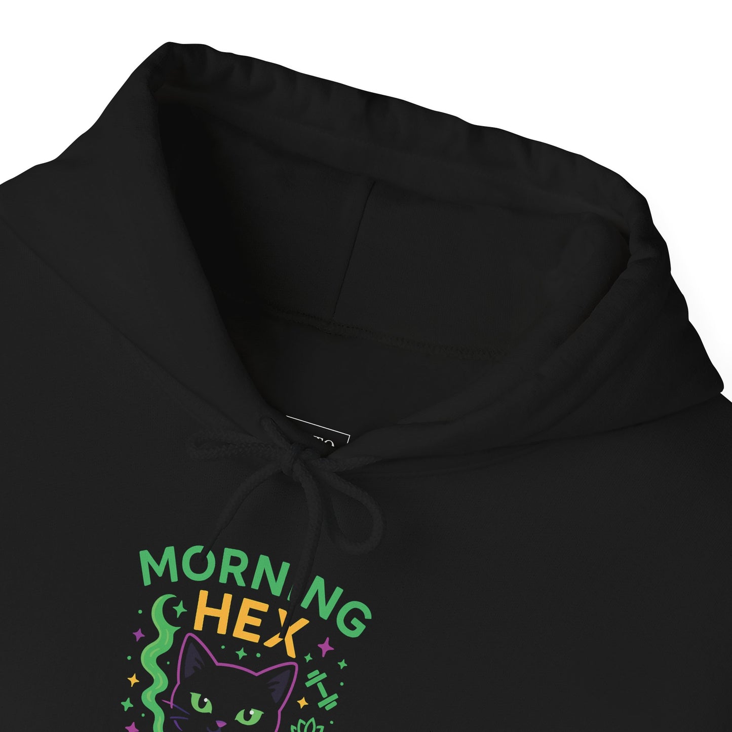 Morning Hex Activated Hoodie, Cozy Black Sweatshirt for Halloween