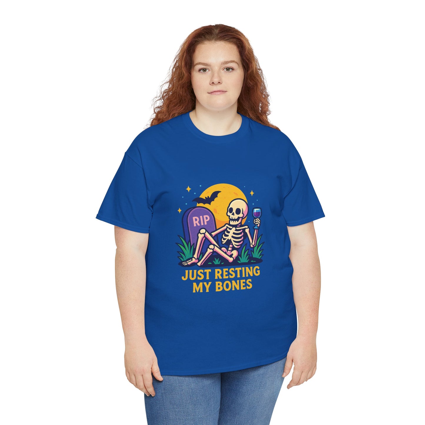 Skeleton Tee - Just Resting My Bones, Unisex Halloween Shirt