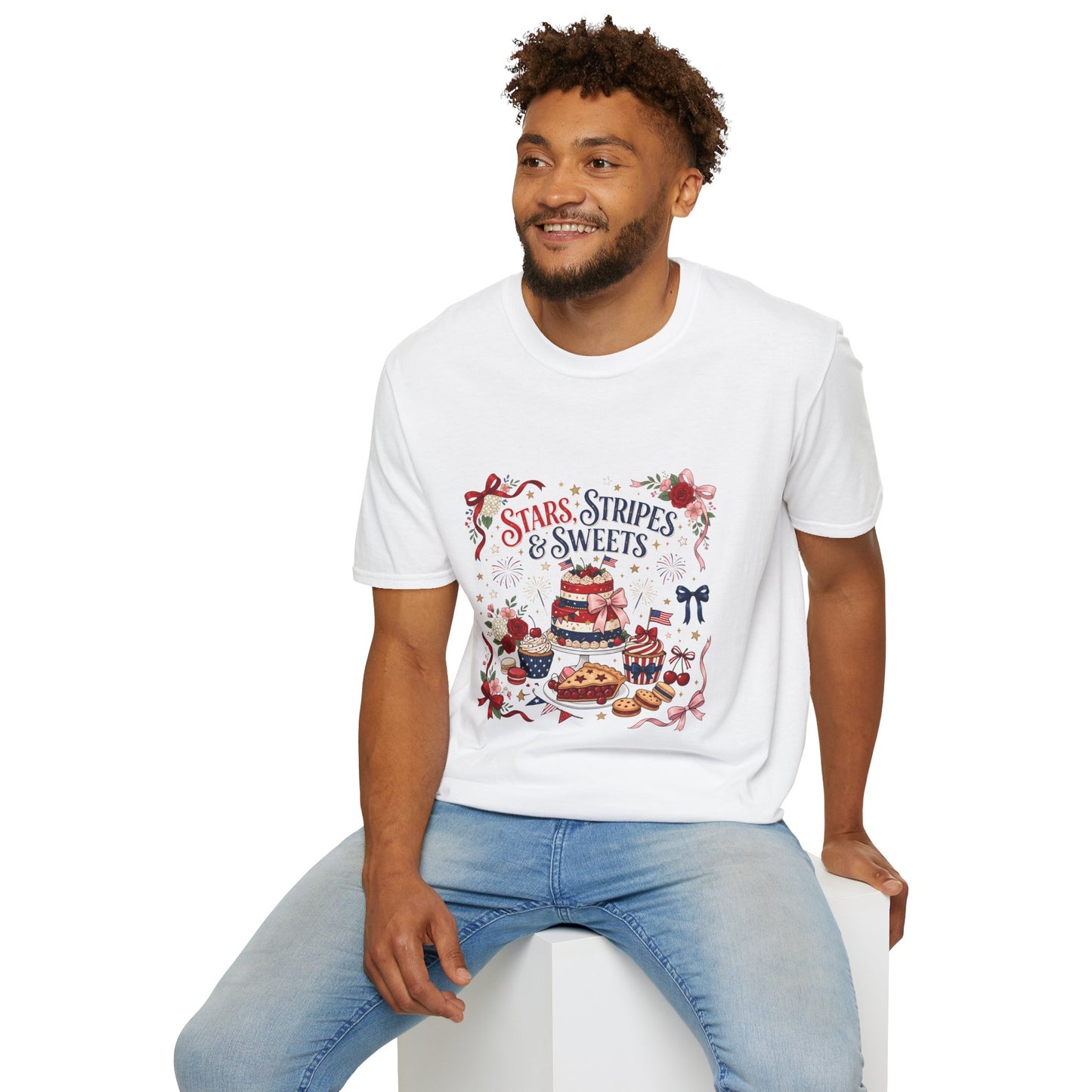 Stars, Stripes & Sweets T-Shirt — Patriotic 4th of July Dessert Graphic Tee