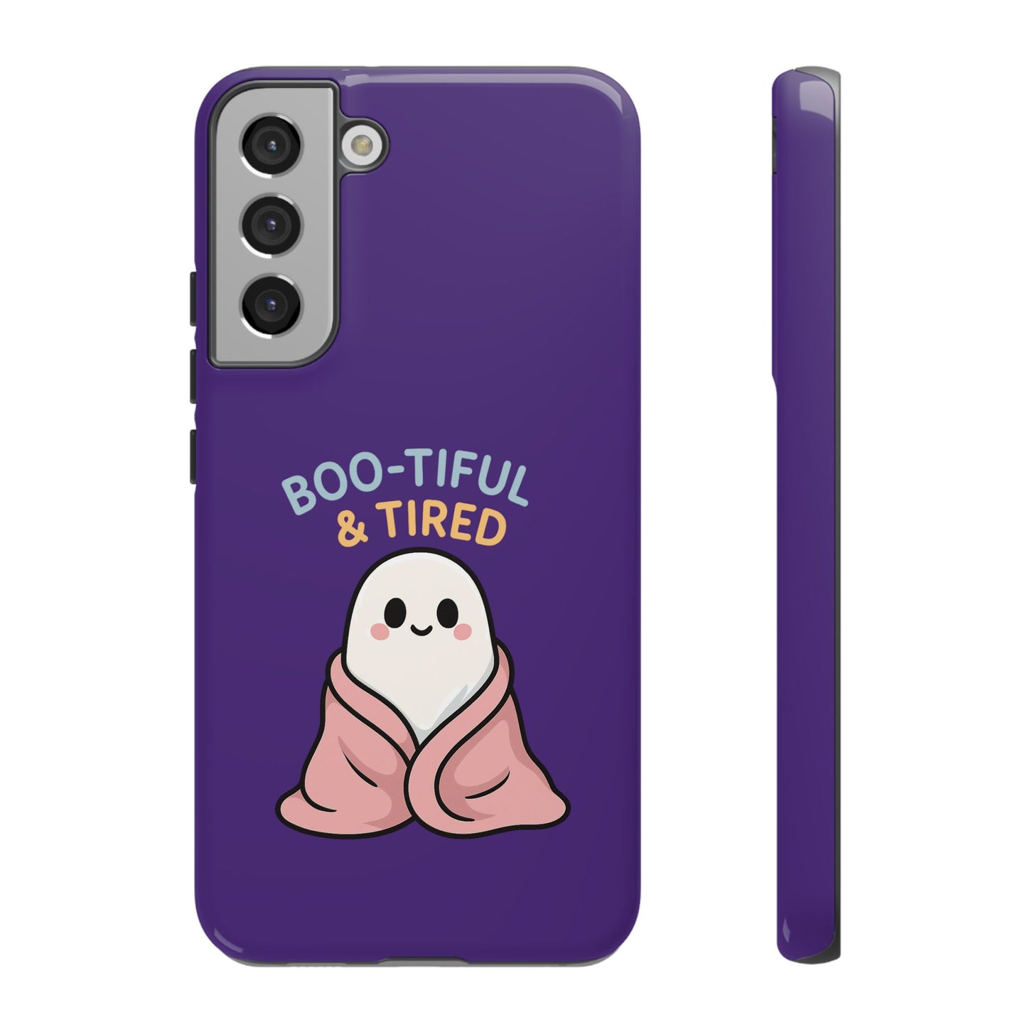 Boo-Tiful & Tired Phone Case, Halloween-Themed Design