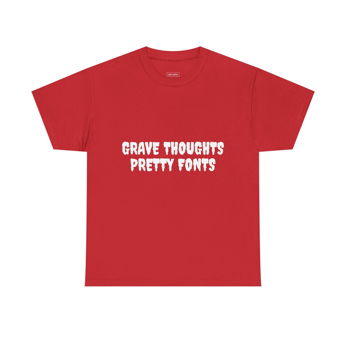 Grave Thoughts Pretty Fonts Tee | Unisex Heavy Cotton T-Shirt for Spooky Season