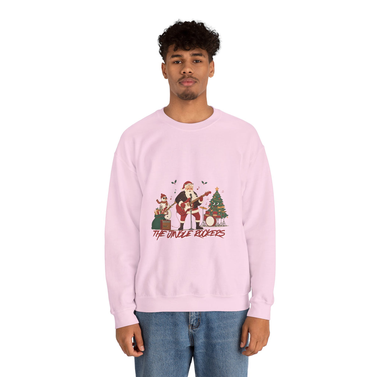 Funny Christmas Sweatshirt – "The Jingle Rockers" Holiday Band Crewneck