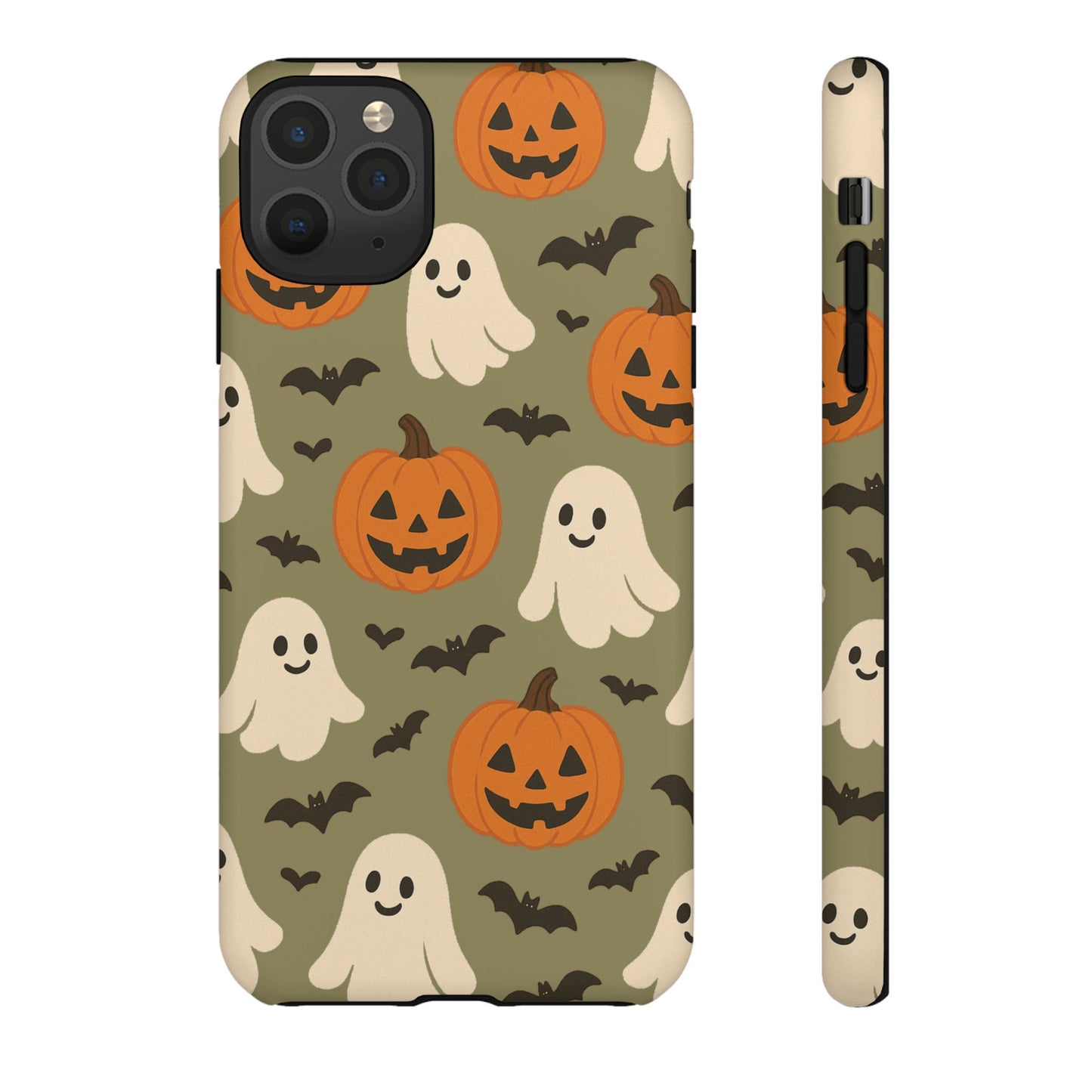 Halloween Phone Case with Ghosts and Pumpkins, Cute Fall Phone Cover, Spooky Season Accessory, Halloween Gift