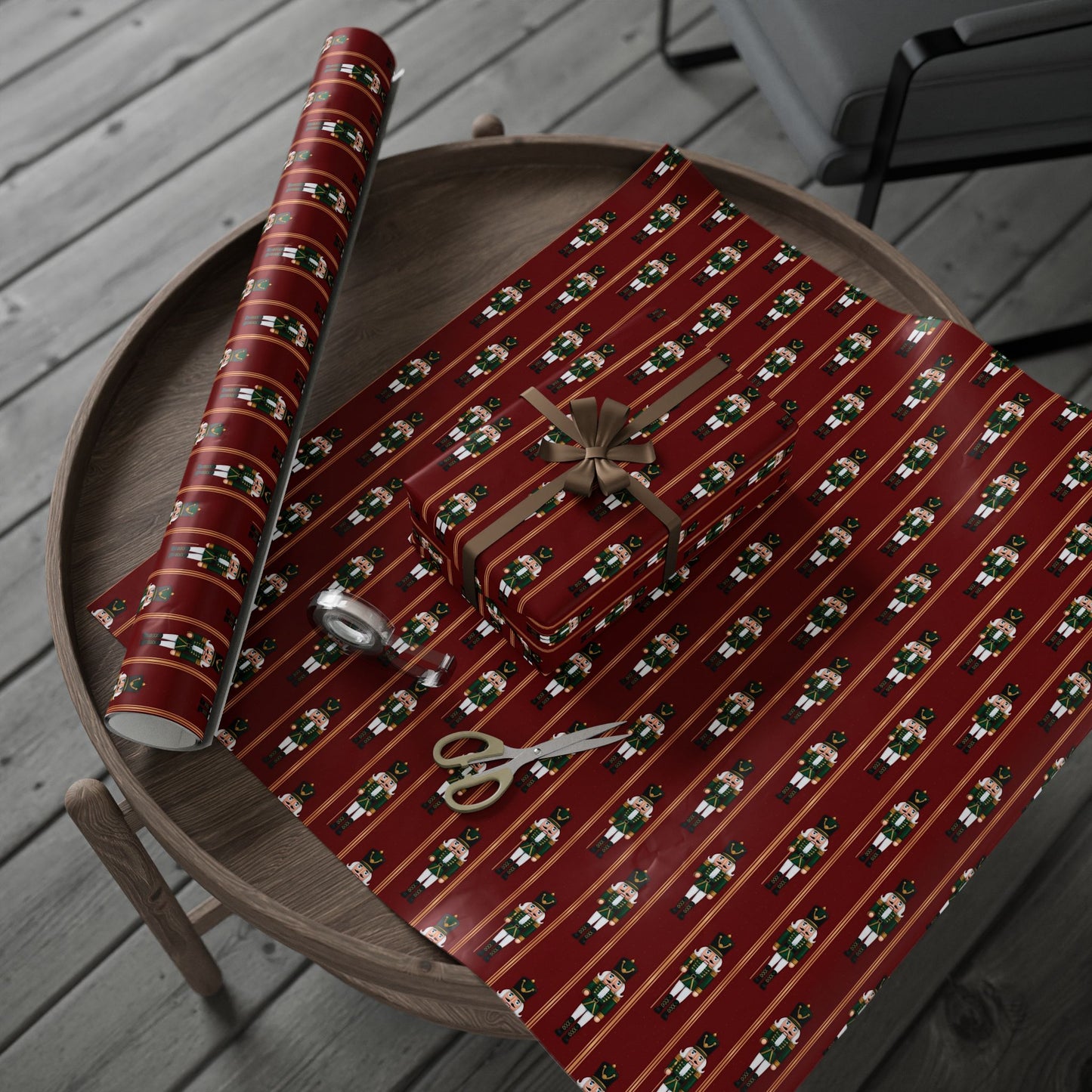 Vintage Christmas Gift Wrapping Paper, Nutcracker Themed Wrapping Paper for Holiday Gifts