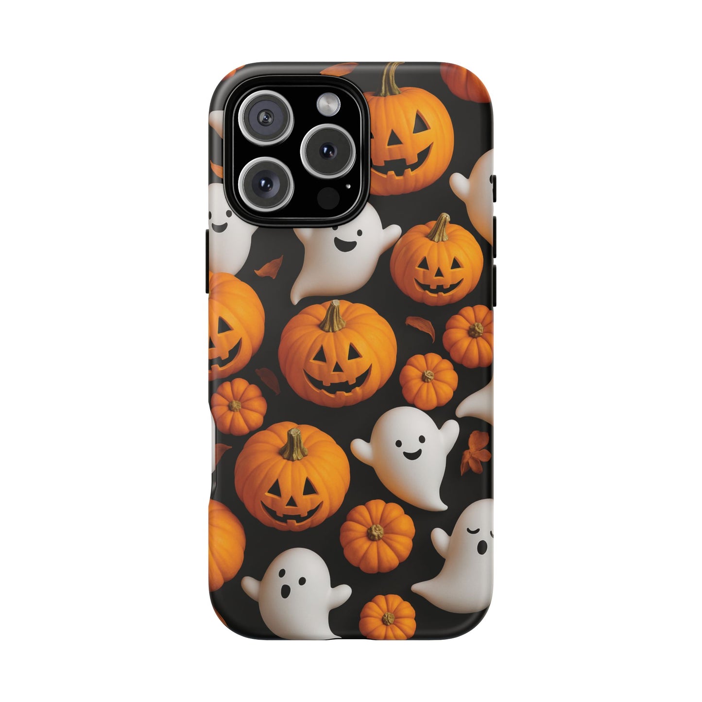 Halloween Phone Case, Spooky Ghosts and Pumpkins Design