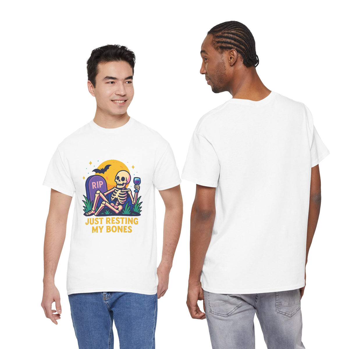 Skeleton Tee - Just Resting My Bones, Unisex Halloween Shirt
