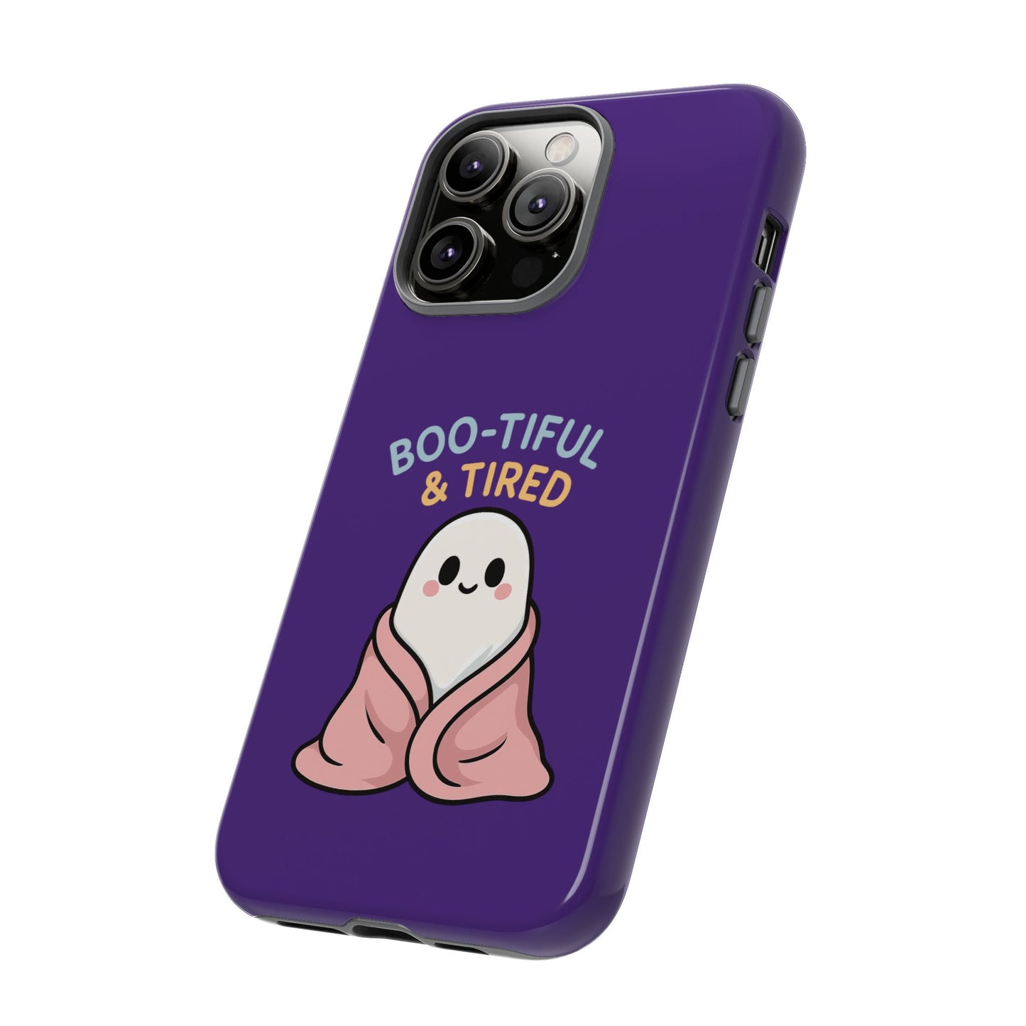 Boo-Tiful & Tired Phone Case, Halloween-Themed Design
