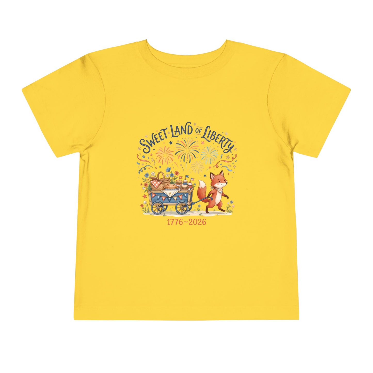 Toddler Tee — "Sweet Land of Liberty" 1776–2026 Patriotic Shirt for Kids, 4th of July Tee
