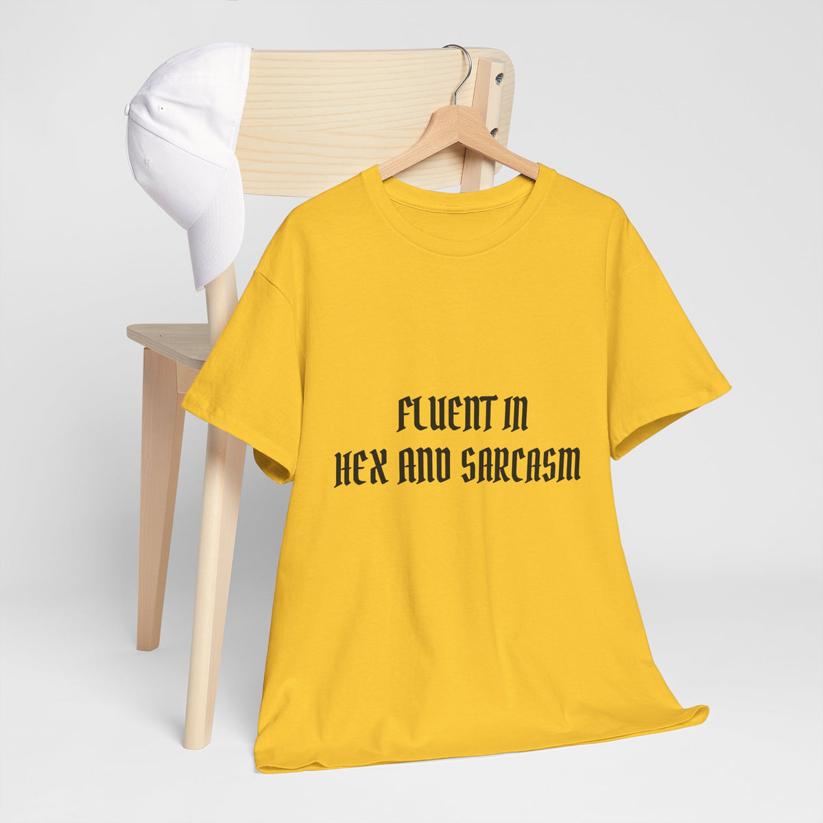 Fluent in Hex and Sarcasm Unisex Heavy Cotton Tee, Perfect for Geeky Humor Lovers, Halloween Apparel