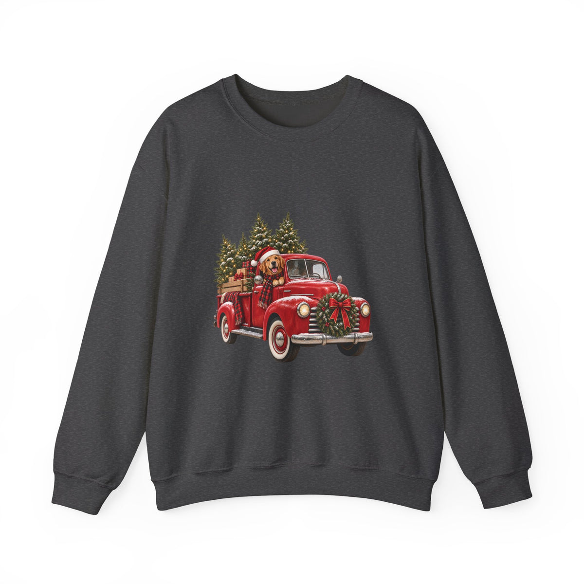 Vintage Red Truck Christmas Sweatshirt, Unisex Sweatshirt