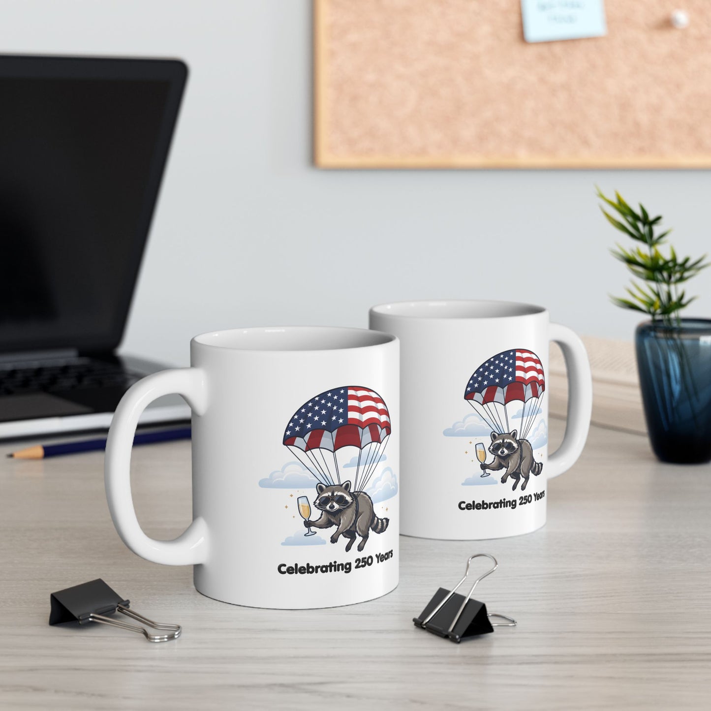 Patriotic Raccoon Ceramic Mug