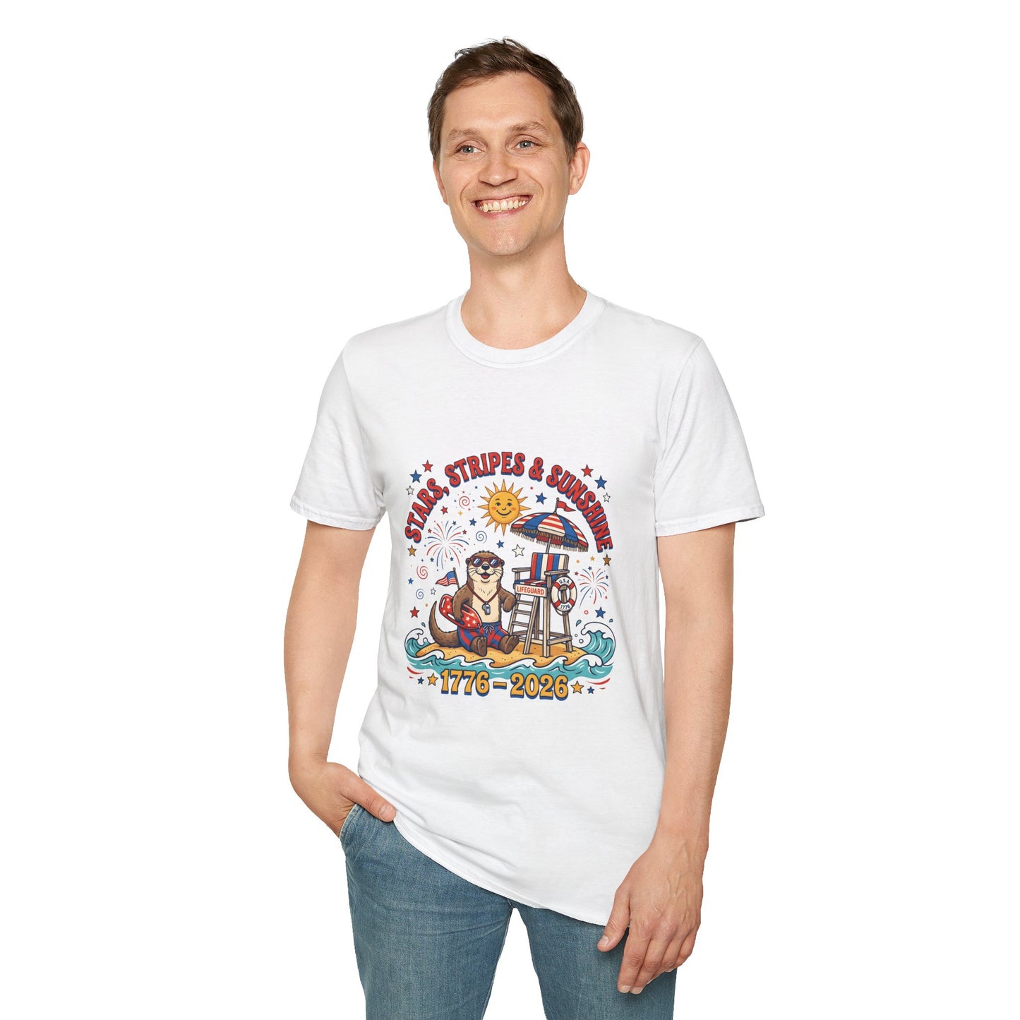 Stars, Stripes & Sunshine T-Shirt — Patriotic 1776–2026 Summer Tee, 4th of July Shirt