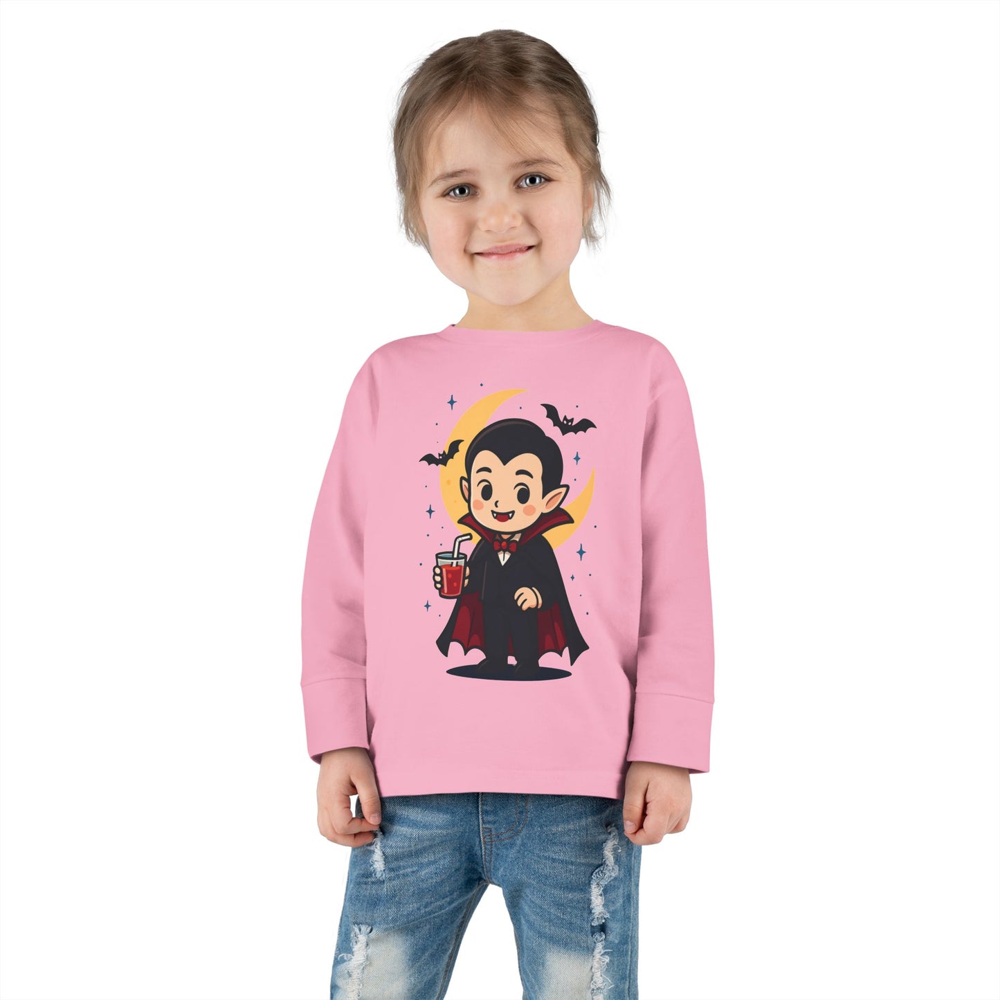 Toddler Halloween Tee, Cute Vampire Long Sleeve Shirt, Spooky Kids Apparel, Halloween Costume Top, Toddler Party Wear