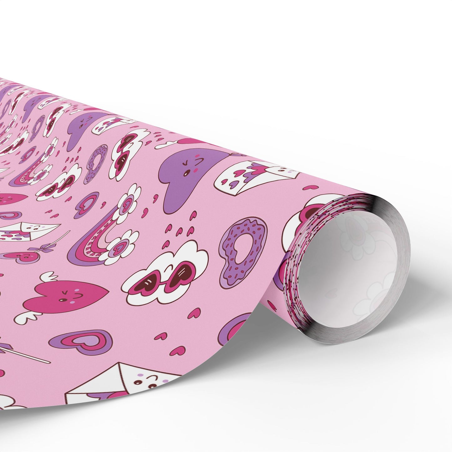 Valentine Pink Hearts & Love Notes Wrapping Paper Roll — Cute Romantic Gift Wrap