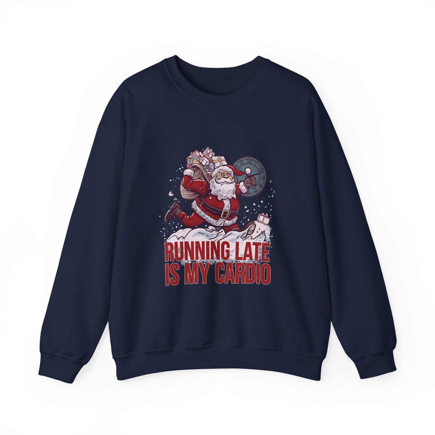 Santa Cardio Sweatshirt - Holiday Funny Gift, Christmas Apparel, Unisex Crewneck, Santa Workout