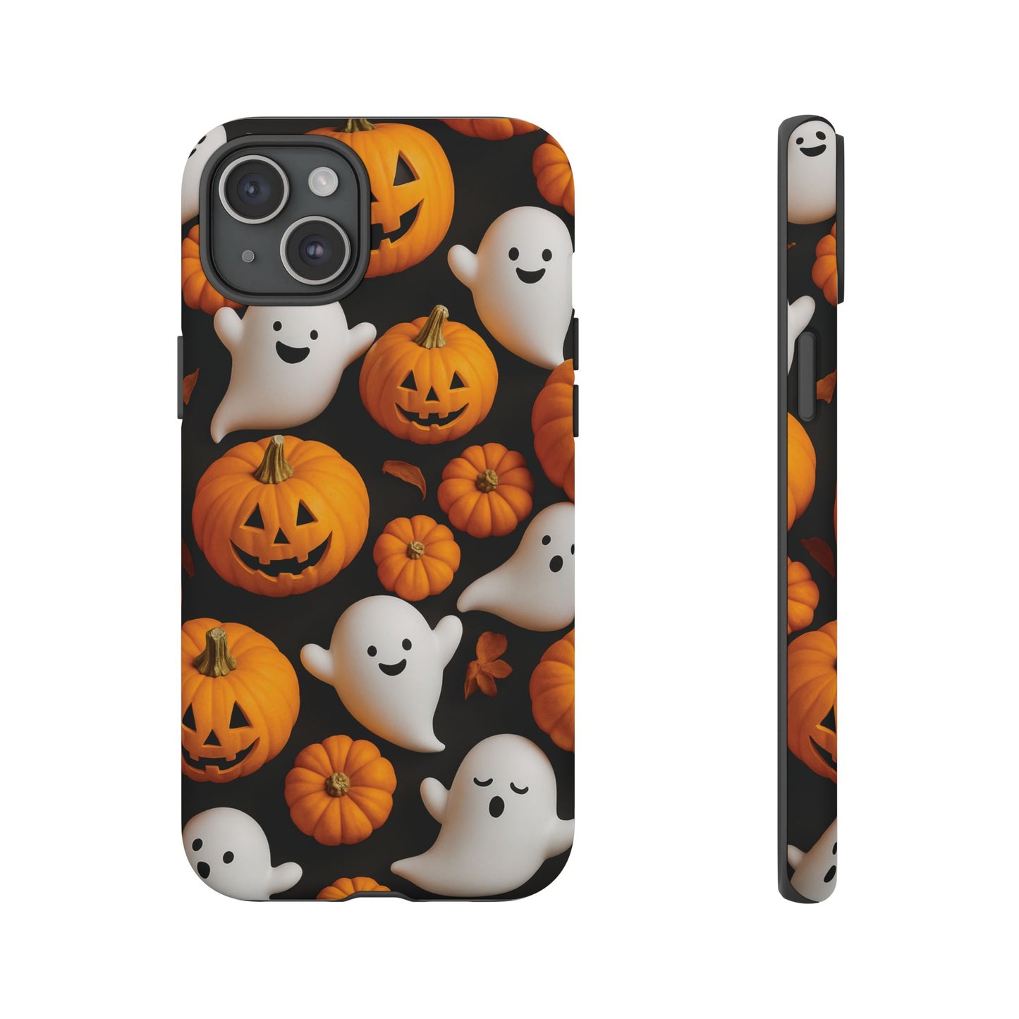 Halloween Phone Case, Spooky Ghosts and Pumpkins Design