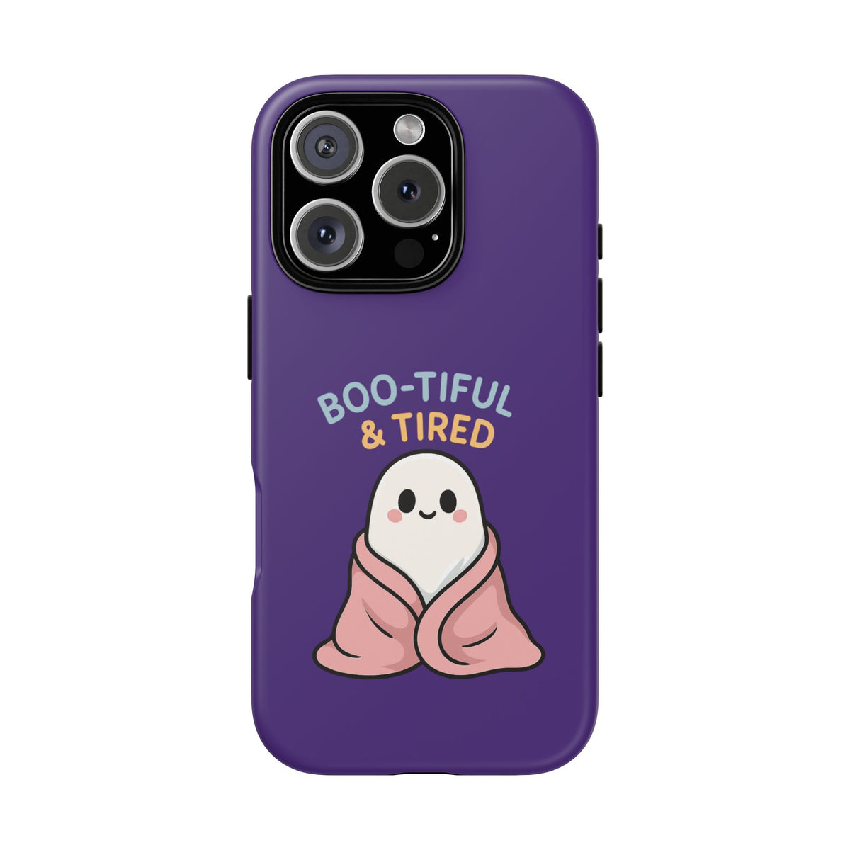 Boo-Tiful & Tired Phone Case, Halloween-Themed Design