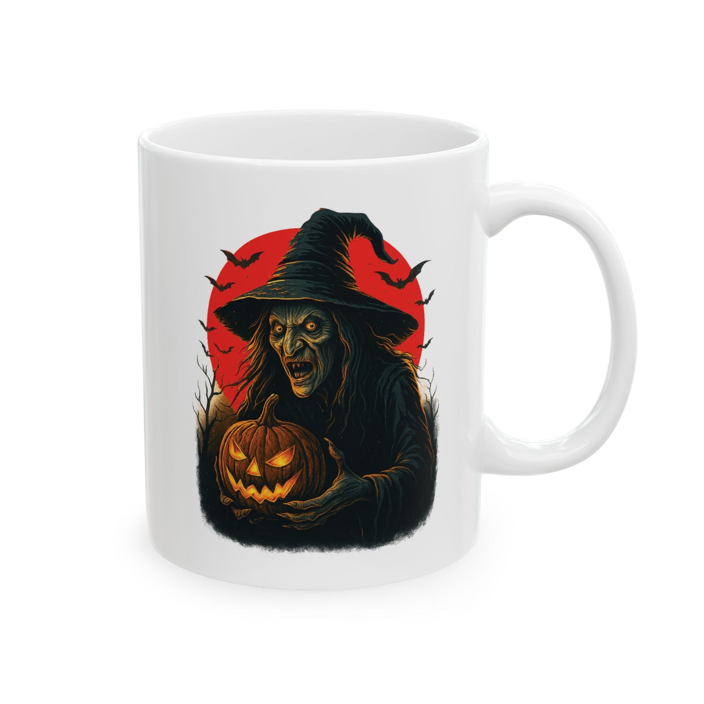 Spooky Fall Ceramic Mug, Halloween Coffee Cup, Unique Gift for Witch Lovers, Cozy Autumn Beverage, 11oz 15oz