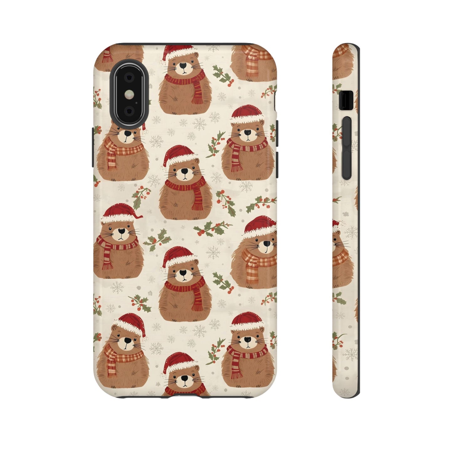Christmas Phone Case, Cute Capybara Phone Case for Iphone 17, 16, 15, 14, 13, 12, 11 & Samsung
