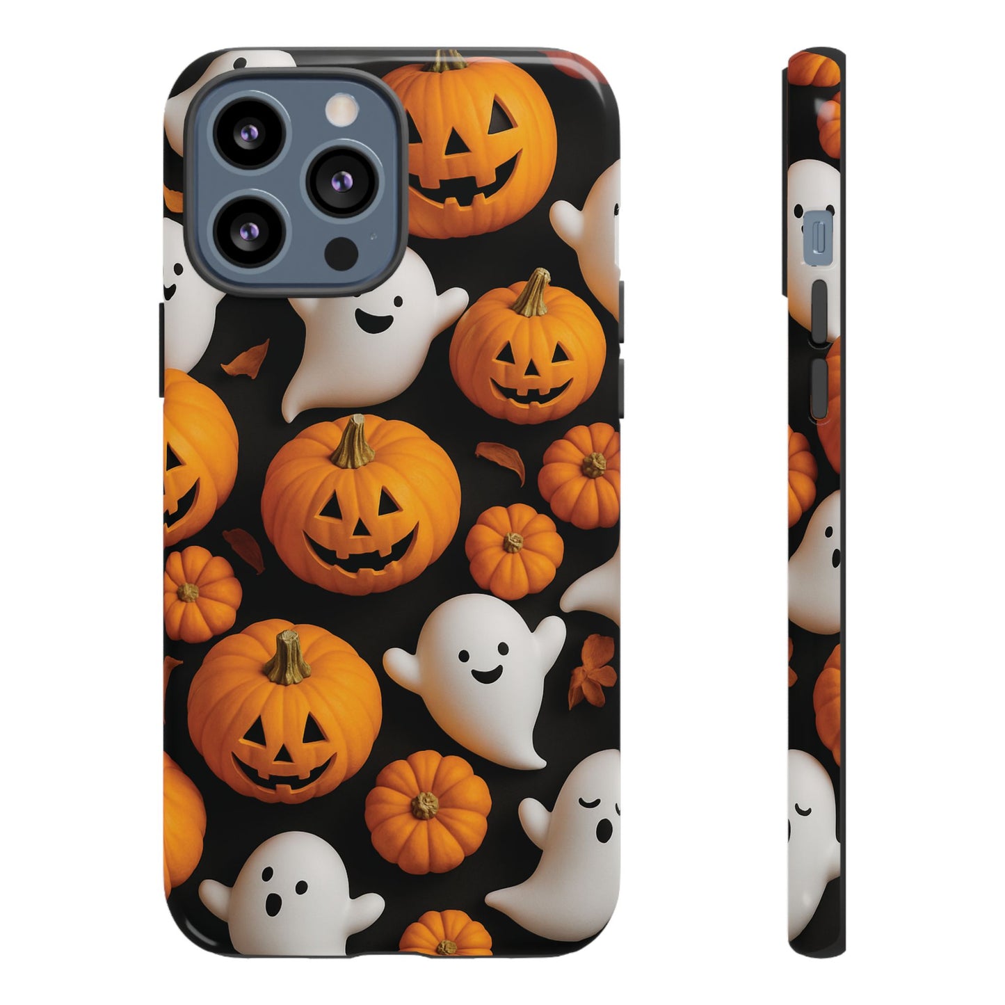 Halloween Phone Case, Spooky Ghosts and Pumpkins Design