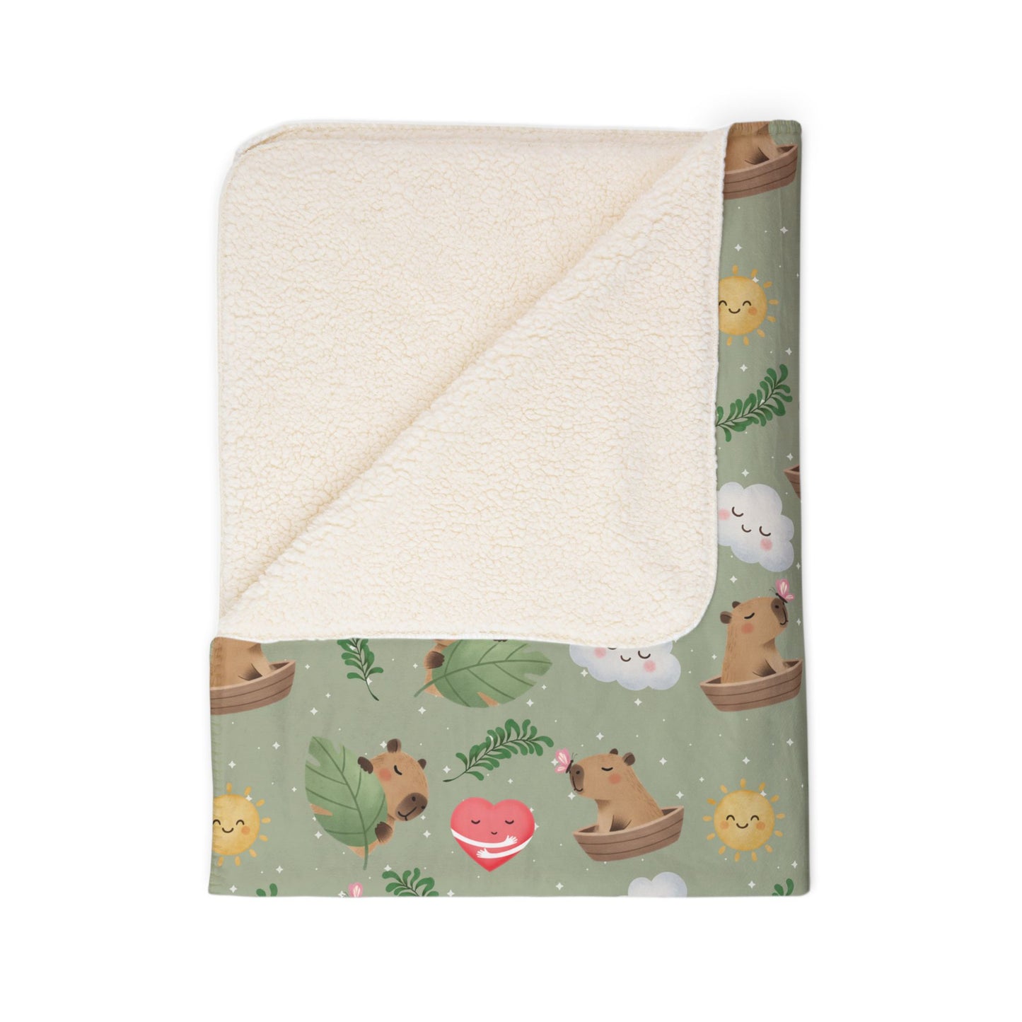 Cute Woodland Animals Sherpa Blanket – Cozy Fleece Throw
