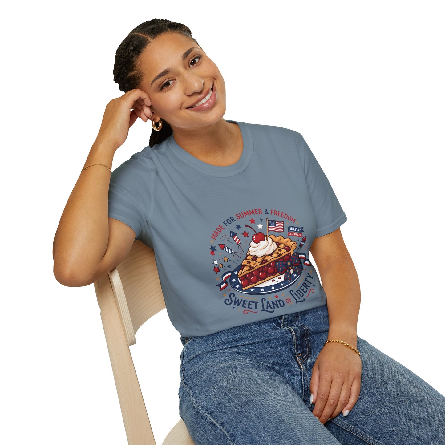 Sweet Land of Liberty Pie T-Shirt — Patriotic 4th of July Dessert Graphic Tee