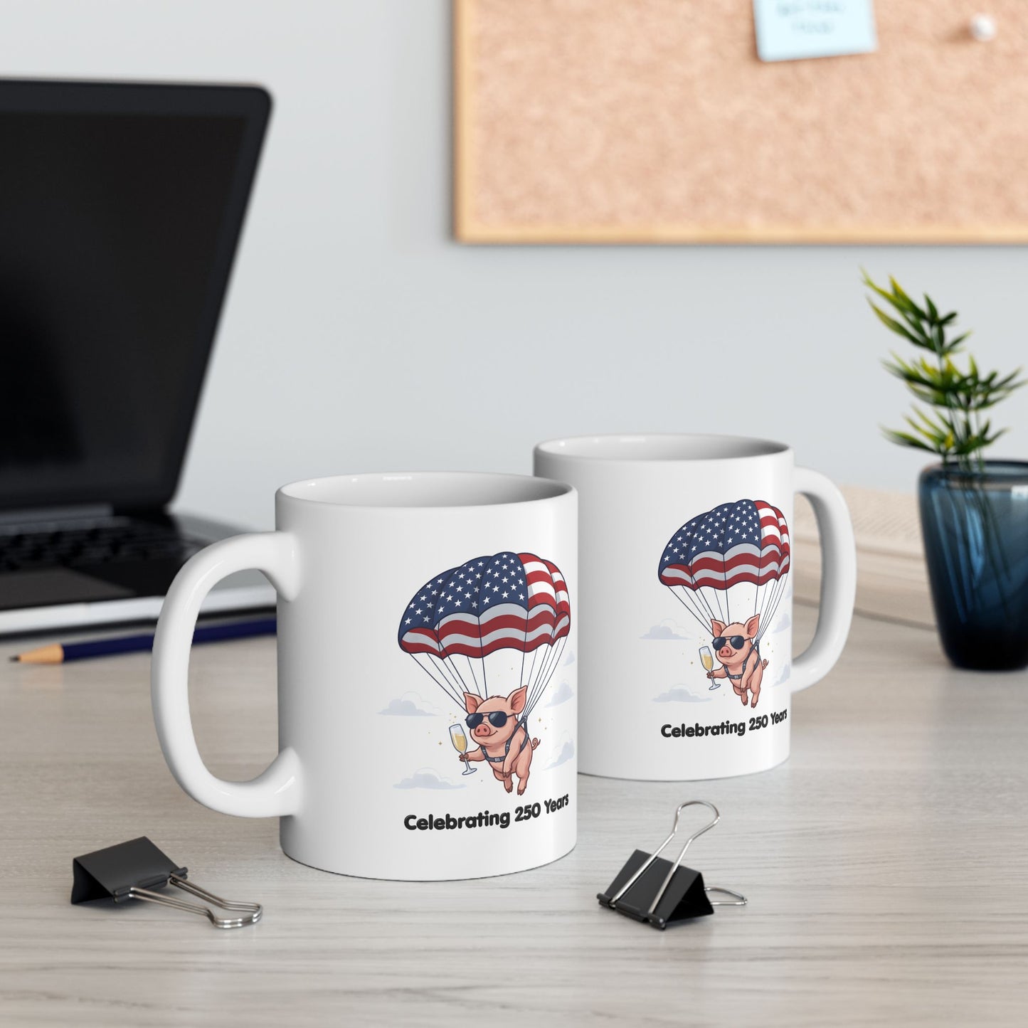Patriotic Piglet Ceramic Mug