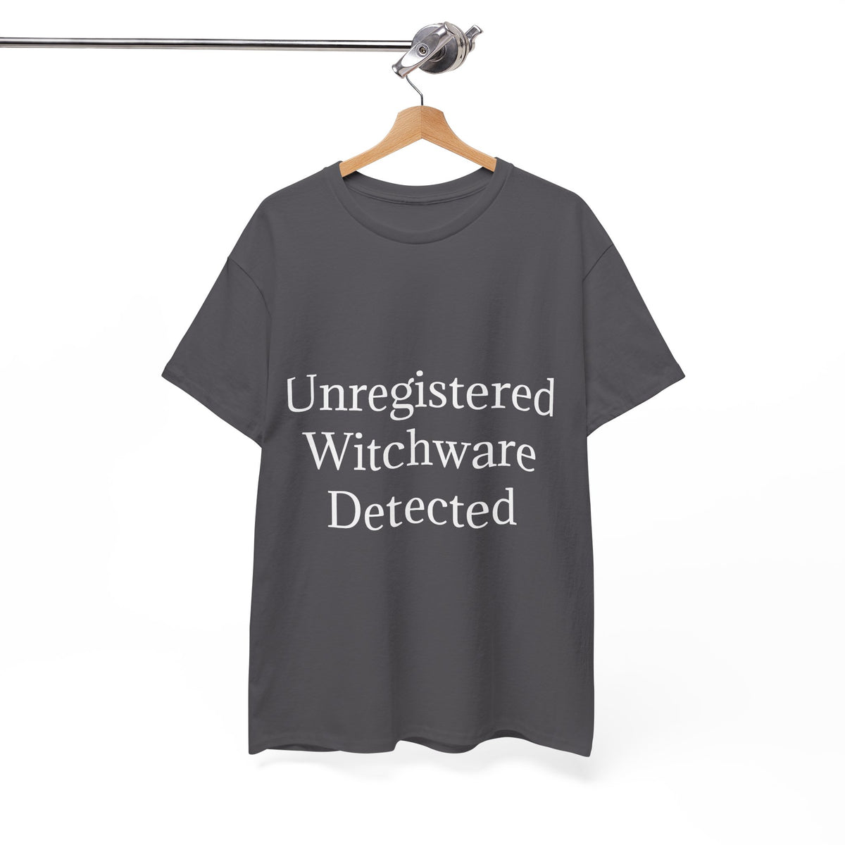 Unisex Heavy Cotton Tee - Unregistered Witchware Detected, Witchy Apparel, Halloween Tee