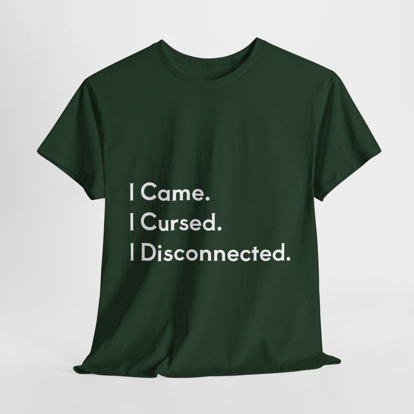 I Came I Cursed I Disconnected Unisex Heavy Cotton Tee, Funny Halloween T-Shirt