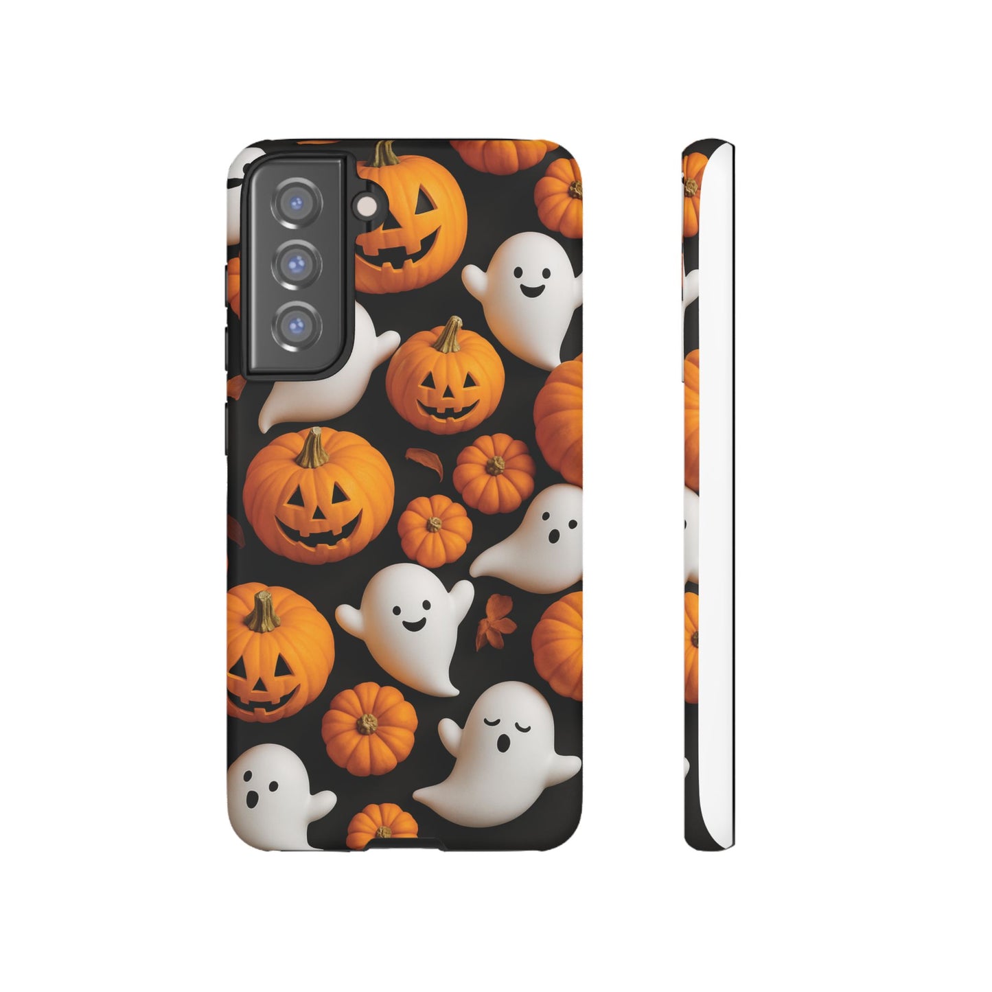 Halloween Phone Case, Spooky Ghosts and Pumpkins Design