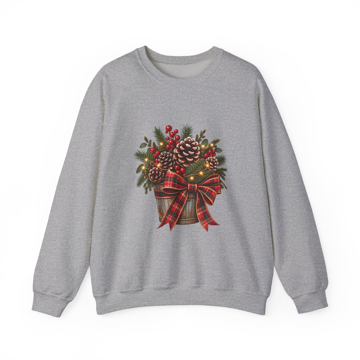 Christmas Pinecone Basket Crewneck Sweatshirt