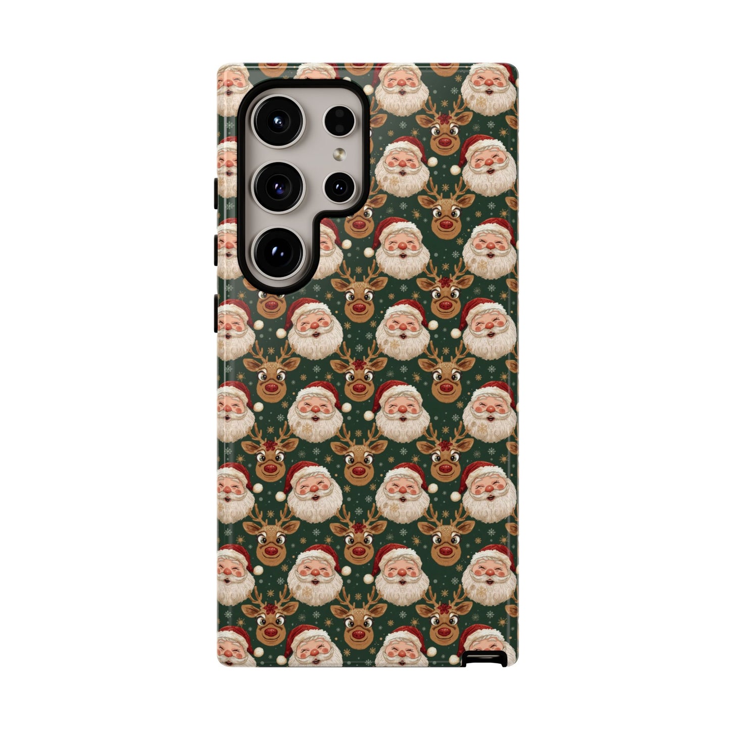 Christmas Santa-Reindeer Phone Case, Dual Layer Phone Case for Iphone 17, 16, 15, 14, 13, 12, 11 & Samsung