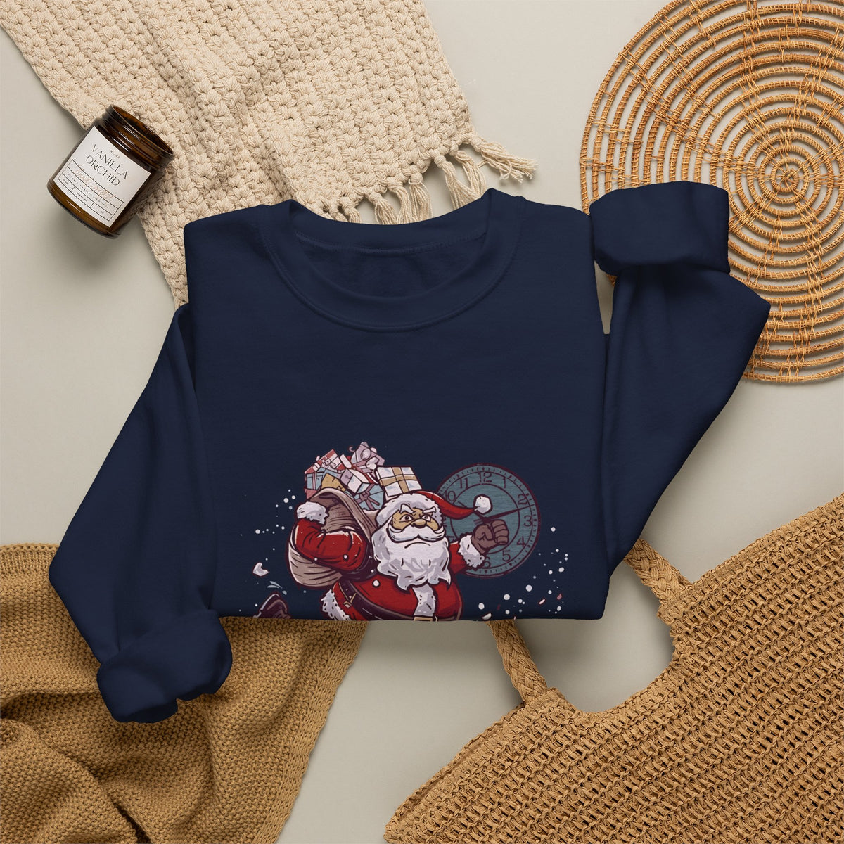 Santa Cardio Sweatshirt - Holiday Funny Gift, Christmas Apparel, Unisex Crewneck, Santa Workout